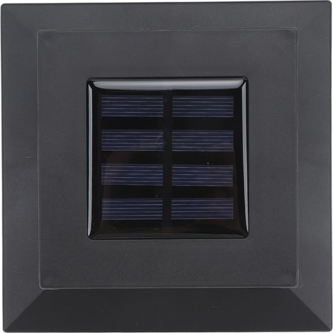 Lampe solaire LED carrée pour poteau de clôture extérieure, éclairage paysager bicolore noir, idéale pour jardin, cour ou clôture. (1/5)