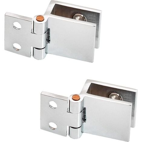 BEBUSINGOTO Juego de 2 bisagras para puertas de vidrio de 0 grados - Bisagras sin taladro para puertas de vidrio de 5-6 mm de espesor (1/5)