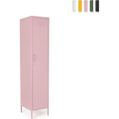 Armario de acero con 4 estantes regulables 46x38x185 Cambridge YES - Rosa (1/5)