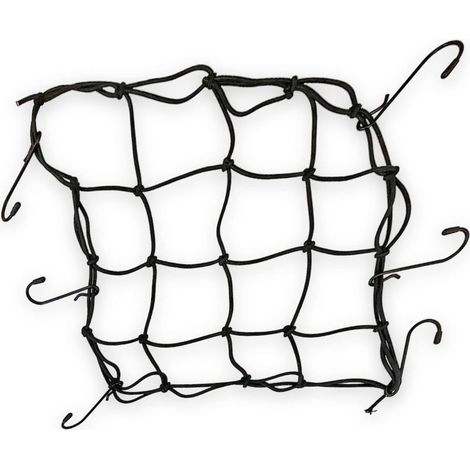 Filet à bagages pour vélo - Filet de sécurité avec 6 crochets - Filet extensible pour fixation - Filet de casque - Tendeur de bagages - Bande élastique (1 pièce) (1/5)