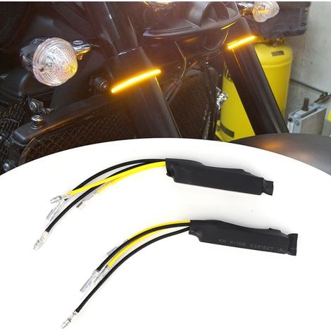 2 Stück DC12V 21W LED-Widerstandsdecoder, fehlerfreier Kompensator, einseitige Leitung für Motorradblinker (1/5)