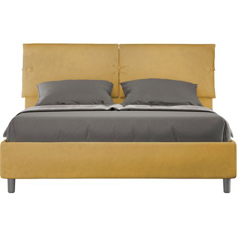 Letto matrimoniale e rete 160x190 in microfibra ocra Sleeper (1/4)