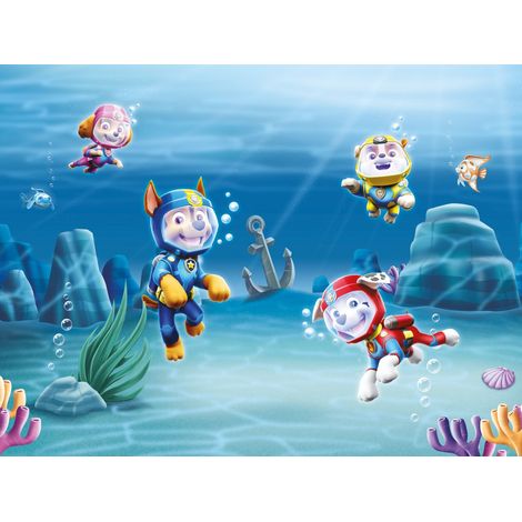 papier peint panoramique PAW Patrol - La Pat' Patrouille bleu  - Sanders & Sanders (1/4)