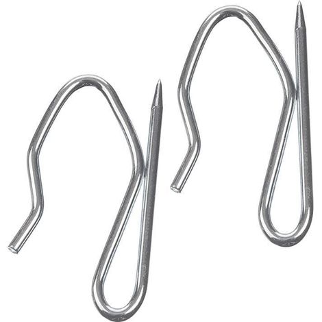 Crochets à épingle pour rideaux (lot de 50) - 2,5 cm, zinc robuste - pour rideaux épais et plissés (1/4)