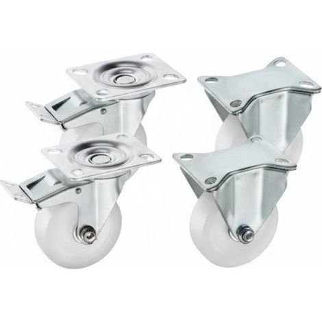 ORION91oficial® - Juego Ruedas de Transporte  Ø 75 mm  2 fijas y 2 con Freno - spaziORION91 - Pack x16 (1/5)