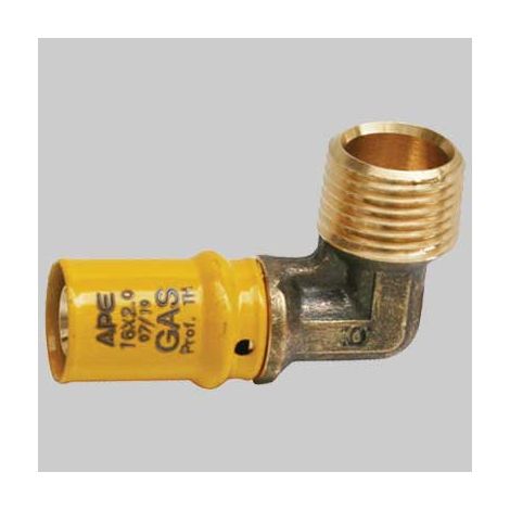 RACCORDO A PRESSARE CURVO MASCHIO PER GAS  16 x 1/2     APE RACCORDERIE
