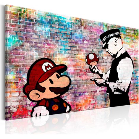 Tableau Imprimé "Banksy - Colourful Brick" 80 x 120 cm (1/2)