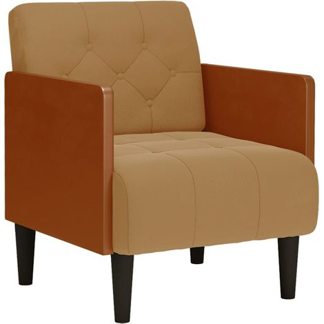 Fauteuil de Salon,Chaise,Fauteuil avec accoudoirs marron 55 cm velours CFW777633 (1/5)