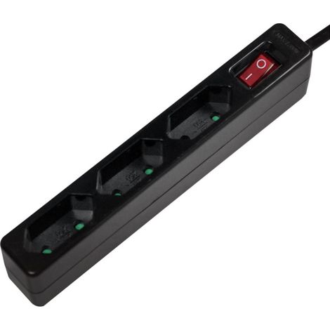 LogiLink LPS230B Multipresa con interruttore 3 scomparti Nero CEE 7/17 1 pz.