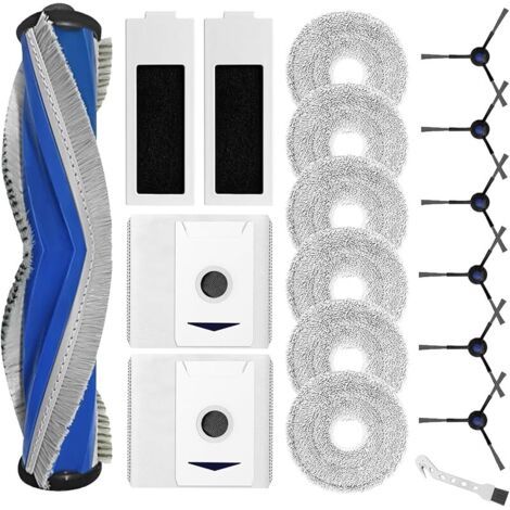 Kit accessoires pour ECOVACS DEEBOT T30 PRO OMNI / T30 OMNI Robot Aspirateur, 1 Brosse Rouleau, 2 HEPA Filtres, 6 , 2 Sacs Poussire, 6 Brosses Latrales, 1 Brosse (Lot de 18) (1/5)
