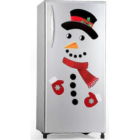 Grand Aimant Frigorifique de Noël, Décor Adhésif pour Porte Métallique, Accessoire Magnétique Bonhomme de Neige Amusant (1/5)