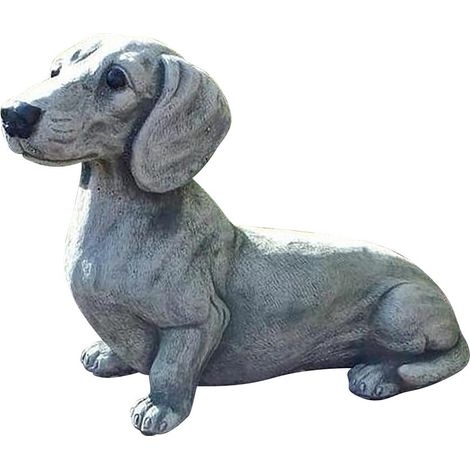 Résine de Jardin Simulation Chien Statue Ornement Sculpture Animale Réaliste pour Décoration en Plein Air Chien Amant Cadeaux (Couleur de l'image 1). (1/5)