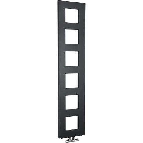 Sapho Block - Heizkörper, 28x133 cm, 353 W, schwarz matt IR181 (1/5)