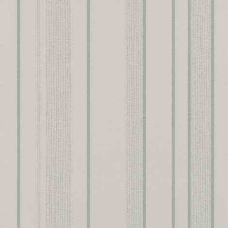 Grey Silver Stripe Wallpaper Metallic Glitter Shimmer Textured Non-Woven Vinyl (1/2)