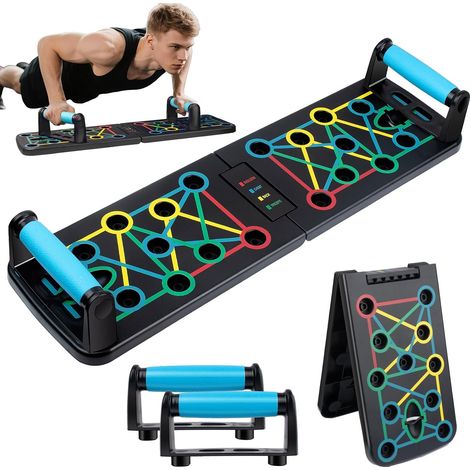 Push Up Board Pliable Ensemble de planches push-up 17 en 1 pliable et portable équipement de fitness pour maison (1/5)
