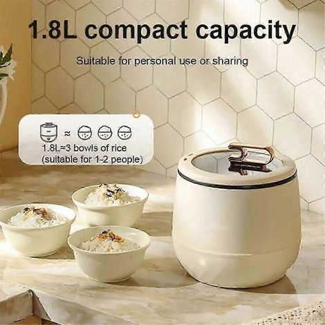 Mini cuiseur de riz portable multifonction 1.2 L pour camping (1/3)