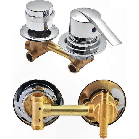 Messing-Badewannen- und Duscharmatur, Fünfwegeventil mit Gewindeumsteller, Warm- und Kaltwasserfunktion für Badewanne und Duschsäule (1/5)