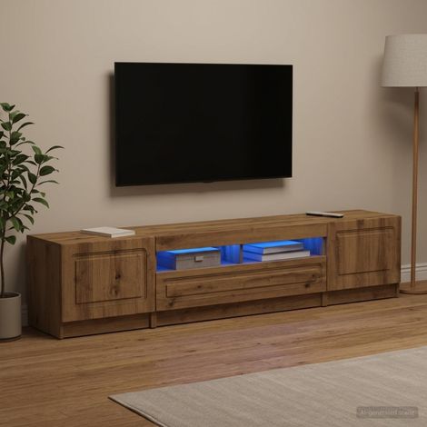 vidaXL Mueble de TV LED UTRECHT 3 uds. Roble artisan (1/5)