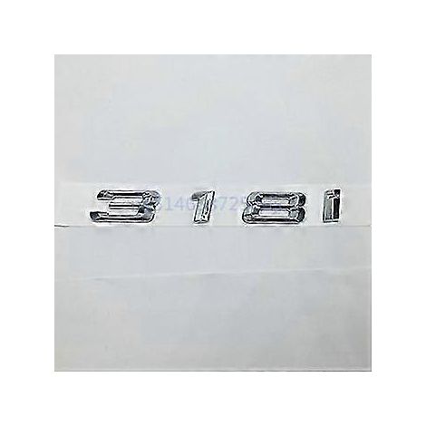 Autocollant logo chromé pour coffre arrière de BMW Série 3 E30 E36 E46 E90 F30 (318i, 323i, 320i, 325i, 328i, 316i, 330i) - Couleur : 318i (1/4)
