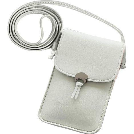 Mesdames Messenger Phone Bag Portefeuille en cuir pour téléphone à écran tactile (Gris),