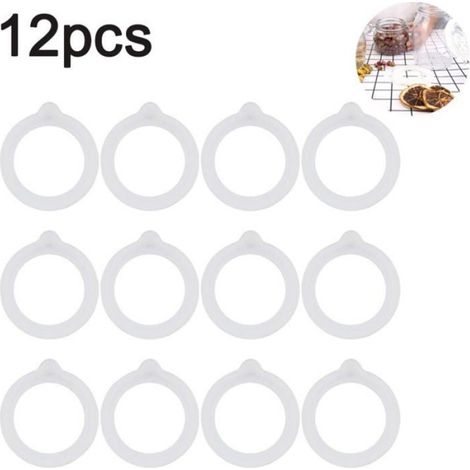 12 Pièces joints de bocal en silicone, joints remplacement, étanchéité silicone hermétique, anneaux étanchéité bocal conserver (1/4)
