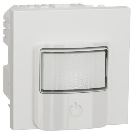 Schneider – Détecteur de mouvement avec poussoir 230V 10A – Angle de détection 160° – Portée 8m – Installation intérieure – Blanc brillant