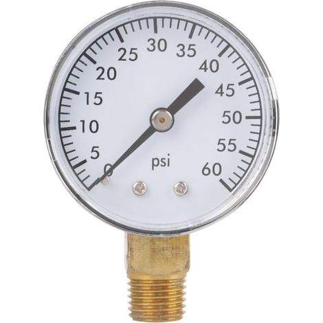 De pression Eau de gaz d'air à double échelle 0 60PSI 1/4 pouces NPT Mount inférieur pour accessoire de réservoir d'air (1/5)