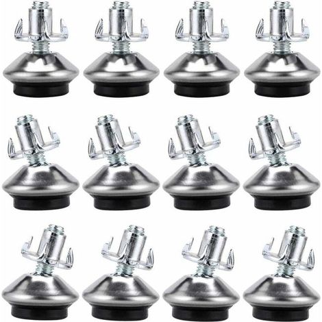 Pieds de nivellement pivotants réglables M6, lot de 12, pieds de table robustes pour meubles, avec écrou en T orientable, vis de stabilisation, fixation solide, usage domestique et professionnel, régl (1/4)