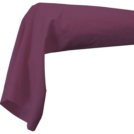 Taie de traversin 85 x 185 cm uni 57 fils lina  + point bourdon Myrtille (1/5)