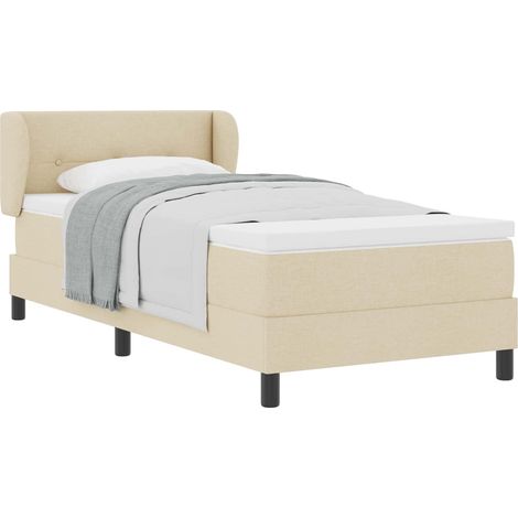 Maison Exclusive - Lit à ressorts avec tête de lit Crème 80 x 200 cm tissu (1/5)
