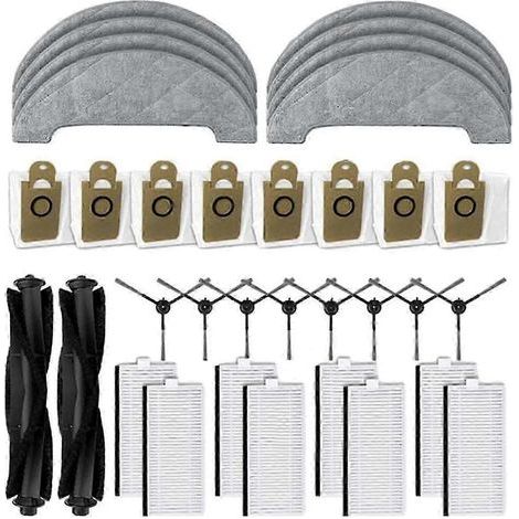 Pièce de rechange pour aspirateur robot L6 Pro : brosses latérales principales, filtres HEPA, lingettes de nettoyage et sacs à poussière (1/5)