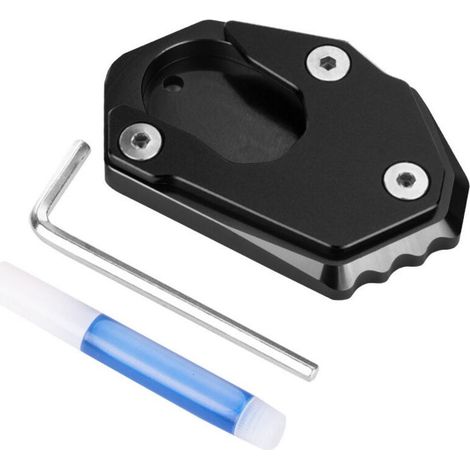 Plaque d'élargissement de béquille pour moto Kawasaki Z900RS Z1000 Z1000R - En aluminium - Noir (1/3)