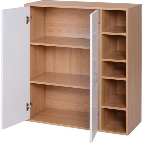 Meuble console multifonctionnel avec rangement bas, portes et étagères réglables, pour cuisine, salle à manger, salon et salle de bain, 80 x 32 x 91 cm