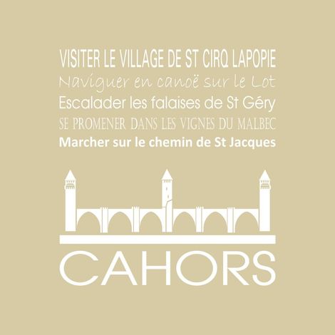 Tableau sur toile Cahors beige 30x30 cm - Impression sur Toile Murale Décorative - Image imprimée en HD sur Toile - Toile sur Châssis en Bois FSC - Fabriqué en France