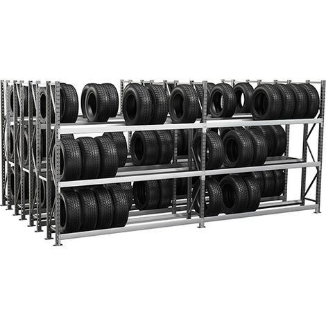 Scaffalatura per pneumatici a 3 livelli a profondità quadrupla - Elemento successivo: 2000x2000x2500mm - Utilizzabile solo con un modulo di avviamento - RAYOPNQ/3N/2015/S