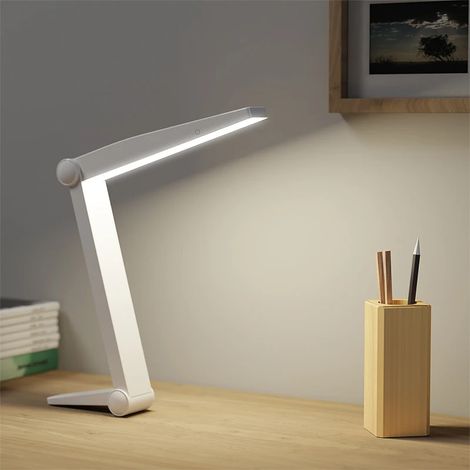 Lampe de bureau pliable LED (blanche) pour la lecture, protection des yeux, lampe de bureau à intensité variable (1/5)