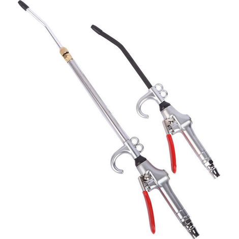 High-volume, powerful industrial compressed air gun with 14-27 inch extendable stainless steel nozzle, air compressor accessory, tool dust blower gun. (1/5)