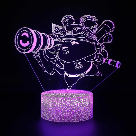 Lampe 3D avec télécommande, lampe LED 16 couleurs, intensité variable, interrupteur tactile, alimentation USB/piles. (1/5)