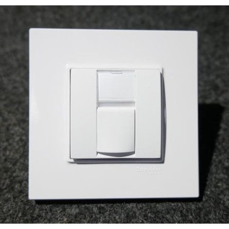 Prise reseau RJ45 cat5E UTP blanc polaire complet avec support et plaque S-one ALTIRA SCHNEIDER (1/2)