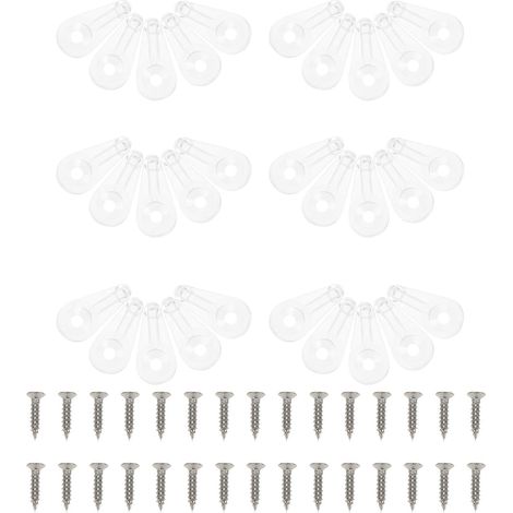DECHOUS Clips de fixation pour miroirs et verres avec vis, 30 (1/5)