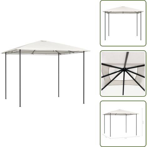Pavillon 3x3x2,6 m Creme 160 g/m² - Pavillon - Gartenzelt - Outdoorzelt - Sonnenschutz - Grillparty (1/5)