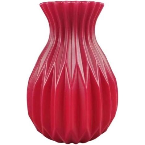 Mini vase à bourgeons coloré en plastique incassable - 17 cm - Anti-fuite - Avec base lestée - Petit centre de table pour la décoration de la maison, du jardin et du bureau - Rouge (1/4)
