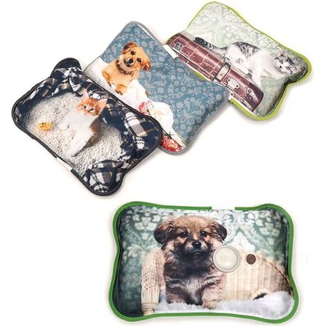 Borsa per acqua calda elettrica scaldamani scaldapiedi per divano letto ricaricabile a corrente cane o gatto - decoro: decoro gatto (1/4)