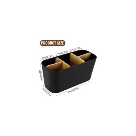 Soporte para cepillos de dientes, organizador de baño, soporte para cepillos de dientes eléctricos, separadores de madera con 5 ranuras, soporte multifuncional para cepillos de dientes y pasta de dien