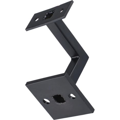 Support rotatif à 270° en acier noir robuste pour rampes d'escalier et étagères murales Tube carré noir Parenthèse (1/5)