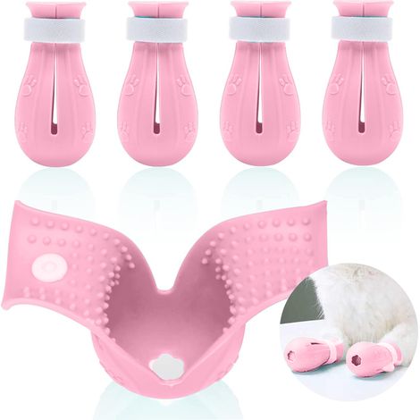 Lot de 4 protège-pattes pour chat - [Deuxième génération anti-mue rose] -qj005 (1/5)