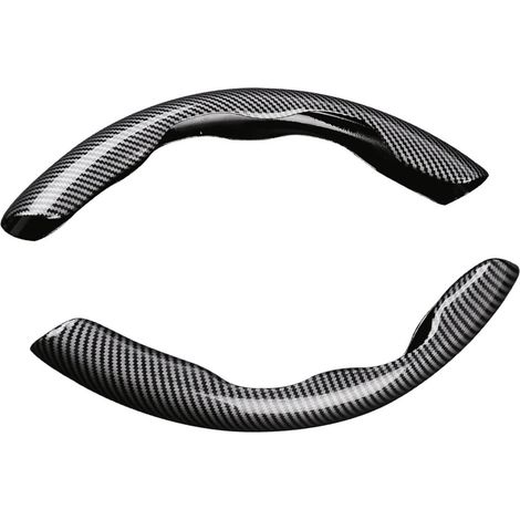 Housse de volant en fibre de carbone ultra-mince, résistante à l'usure, protection universelle pour la plupart des voitures, noire (1/5)