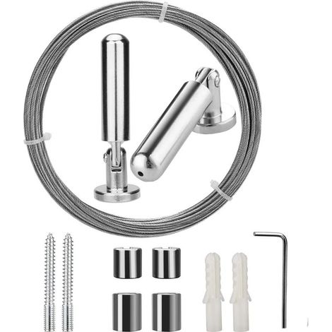 Tringle à rideau murale en acier inoxydable pour projets artistiques pour enfants, étendoir à linge, organiseur d'artisanat polyvalent (5 m) (1/5)