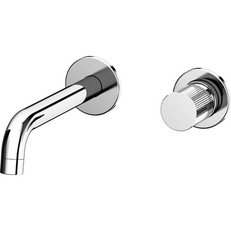 Mezclador de lavabo de pared empotrado con caño 20 cm Paini Cox Grip 7GCR208  Cromo