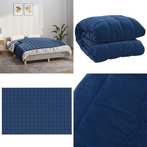 Couverture lestée Bleu 122x183 cm 9 kg Tissu - Couverture Lestée - Couverture Poids - Sommeil Profond - Relaxation - Stress - Home & Living (1/5)